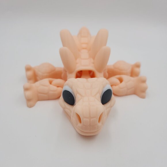3D Printed Articulated Dinosaur - Stegosaurus - Peach - PLA‎ Filament - Picture 2 of 12